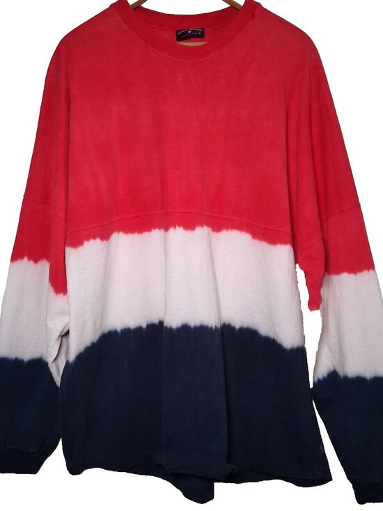 SPIRIT JERSEY Other - Spirit Jersey Shirt XL Red White Blue Tie Dye Stripe USA America Patriotic